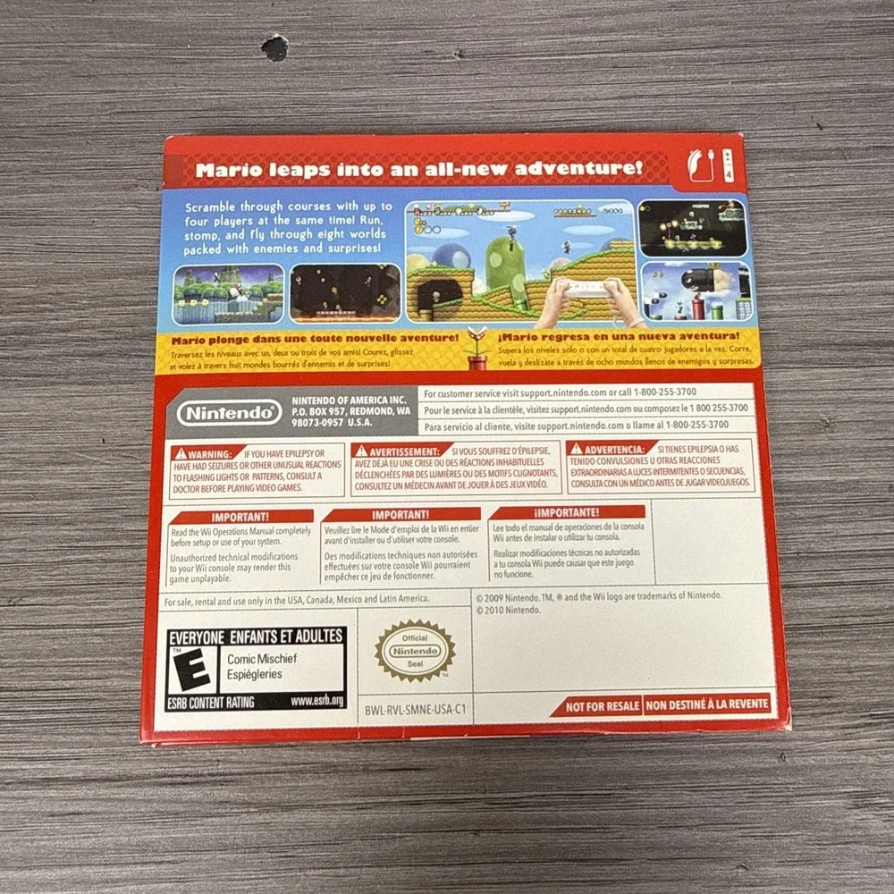 New Super Mario Bros. Wii (Nintendo Wii 2009) Complete In Box CIB Tested Working